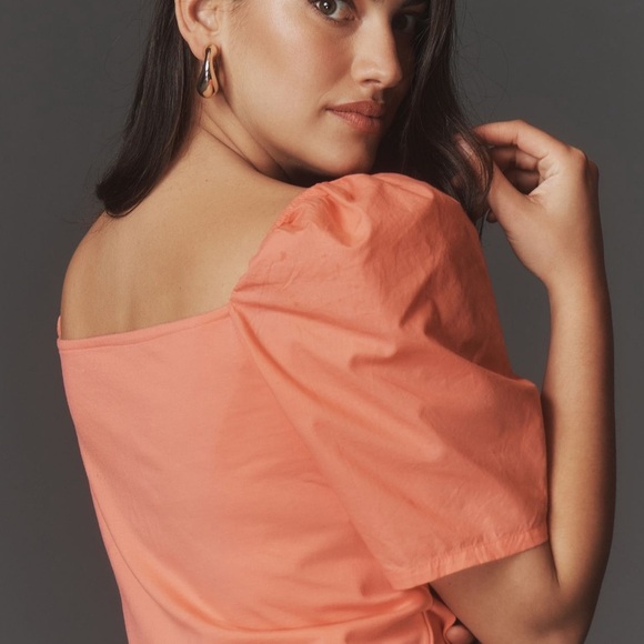 NWT By Anthropologie Puff-Sleeve Wrap Top - Picture 6 of 8